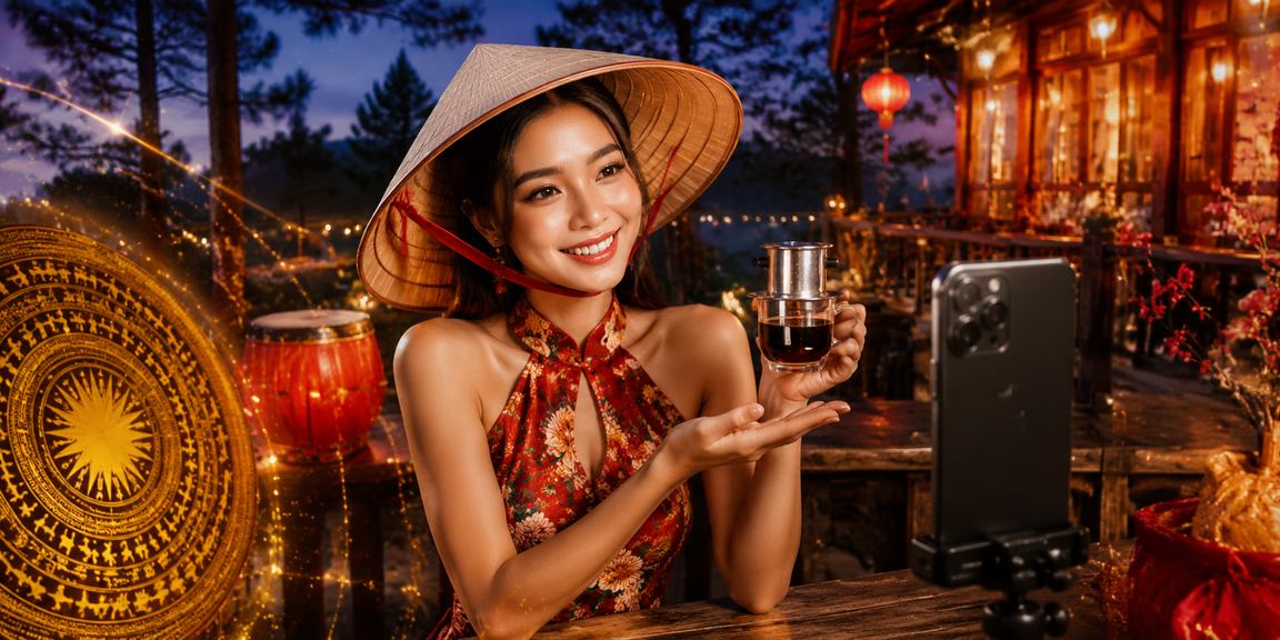 Casino di động giữa khung cảnh Đà Lạt mộng mơ với nón lá truyền thống