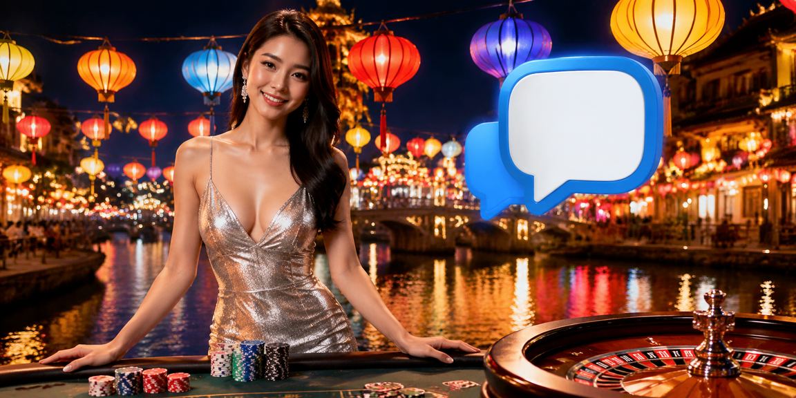 Cảnh chơi bài đêm tại chợ đêm Huế mang không khí sôi động của game bài jackpot